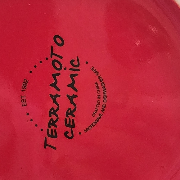 Terramoto Ceramic Red Heart Dish  Five Pieces Set - Picture 2 of 10